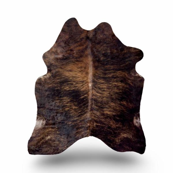 Dark brown and chocolate brown brindle cowhide