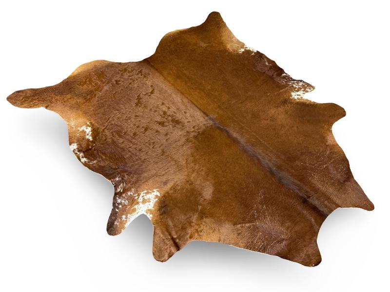 Dark brown cowhide with white edges