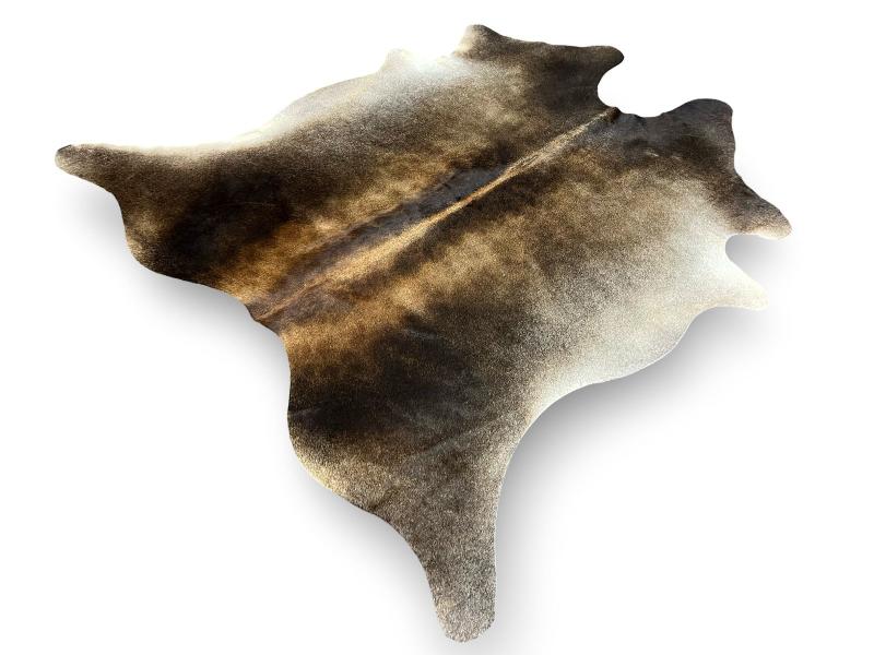 Dark dunn color cowhide with light brown centre