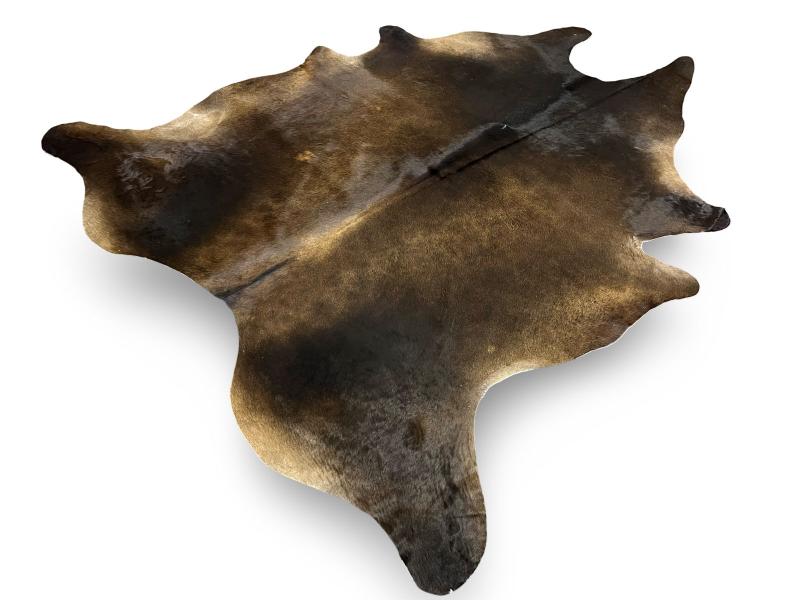 Dark dunn color cowhide with light brown centre