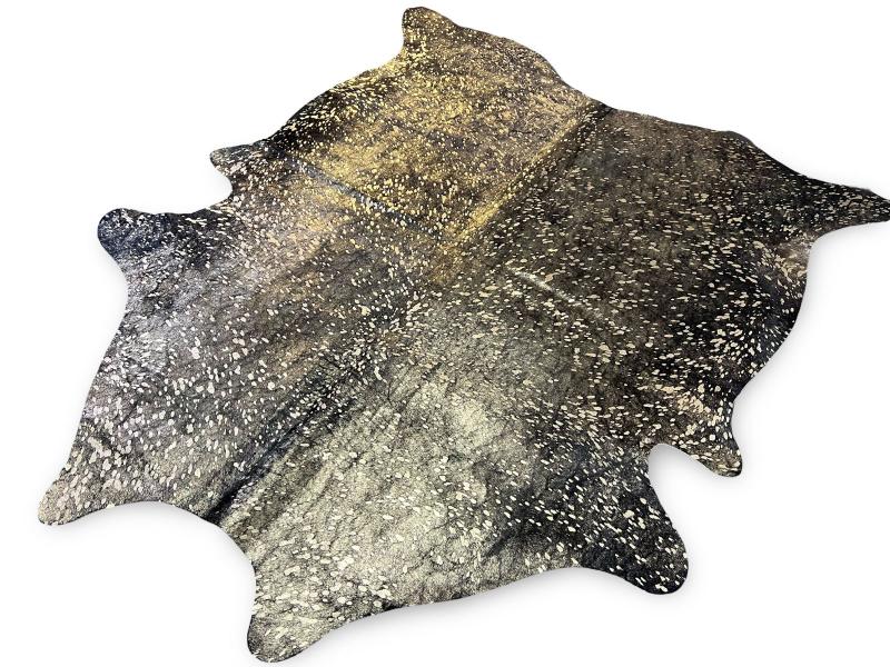 Black cowhide with gold metalic print