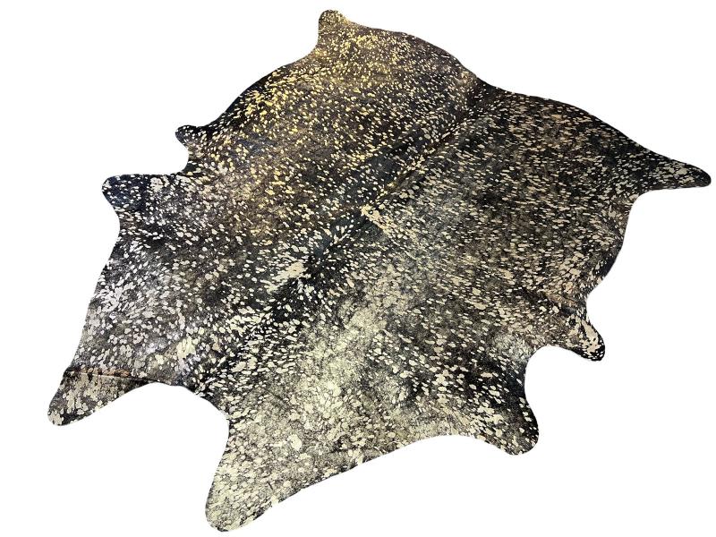 Black cowhide with gold metalic