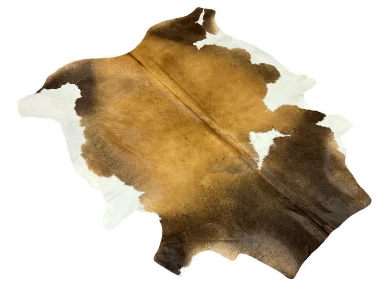Nguni type cowhide,Light brown with dark brown neck and white sides