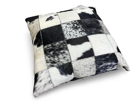 Black and white 10cm block cowhide cushion
