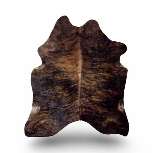 Dark brown and chocolate brown brindle cowhide