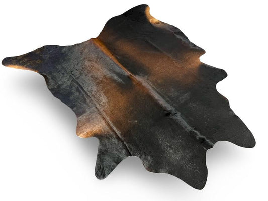 Dark brown cowhide with chocolate brown centre