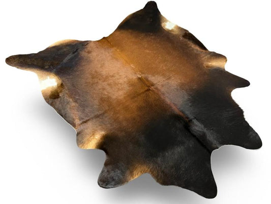 Dark color brown cowhide with light brown centre