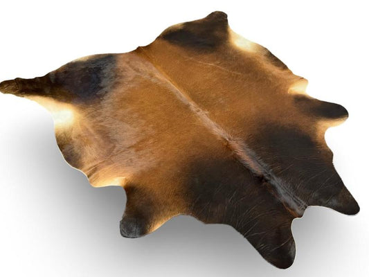 Dark brown cowhide with light brown centre