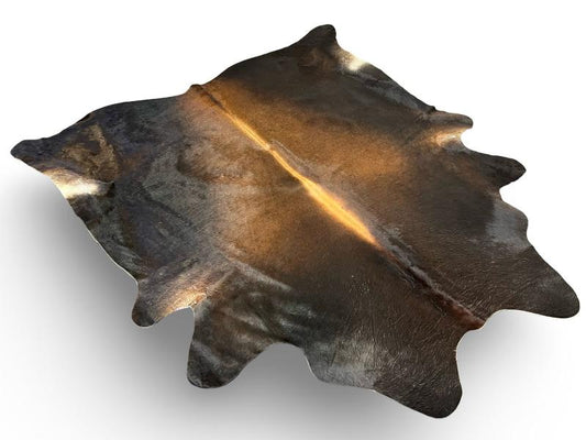Dark brown cowhide with light brown centre