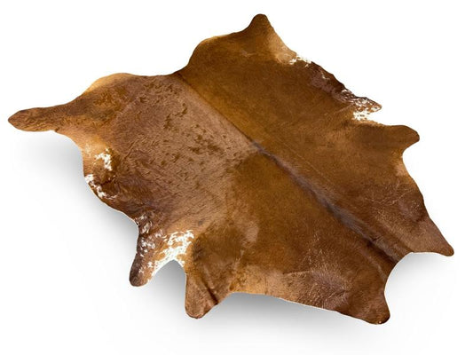 Dark brown cowhide with white edges