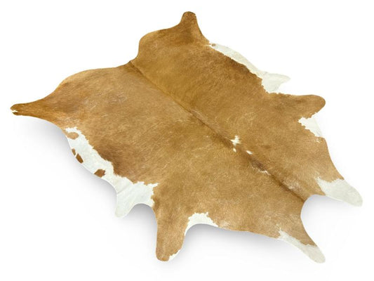 Light brown color cowhide with white under legs