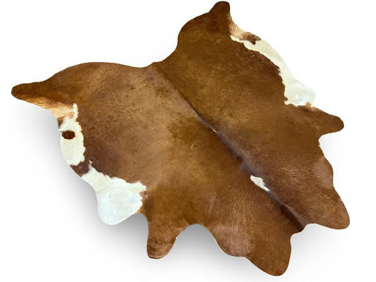 Dark brown cowhide with white ends