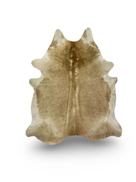 Light caramel cowhide with white edges