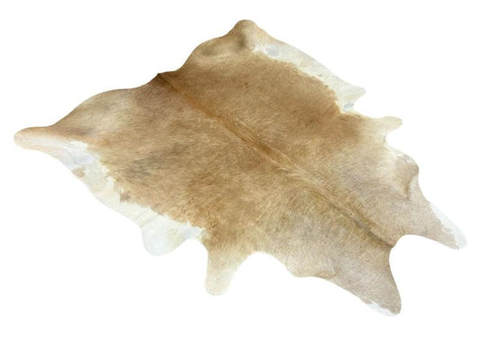 Light caramel color cowhide with darker tail and centre