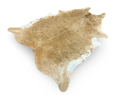 Light caramel cowhide with white ends