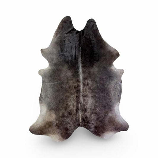 Dark dunn cowhide with lighter legs and spine