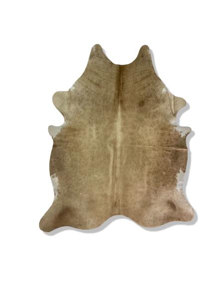 Light dunn cowhide with white edges