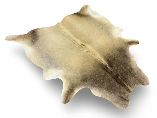 Light dunn color cowhide with dark dunn neck and legs