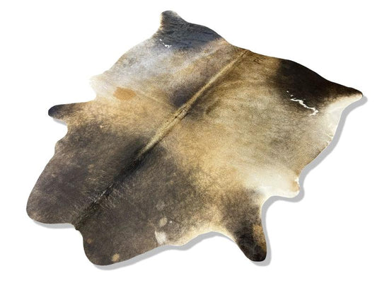 Light dunn color cowhide with dark dunn neck and back legs