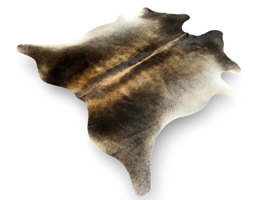 Dark dunn color cowhide with light brown centre