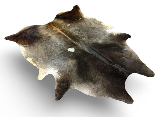 Dark dunn color cowhide with white ends