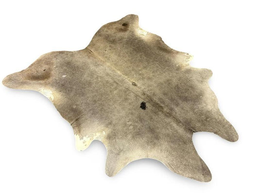 Dark dunn color cowhide with black spots