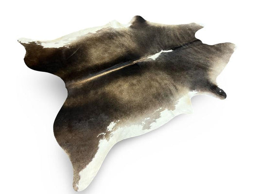Dark dunn color cowhide with white ends and light centre