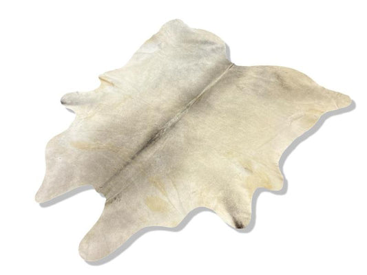 Light grey cowhide with dark grey neck and spine