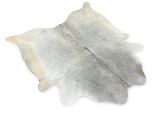 Light grey cowhide with a dark grey neck