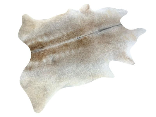Light grey cowhide with light brown centre