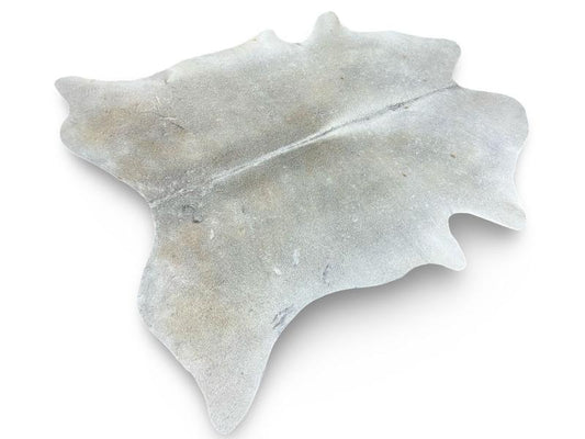 Light grey color cowhide with white spine