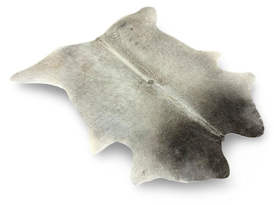 Light grey cowhide with dark grey neck