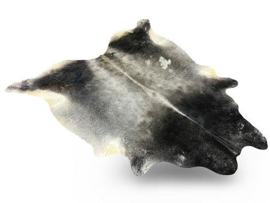 Dark grey color cowhide with light grey centre
