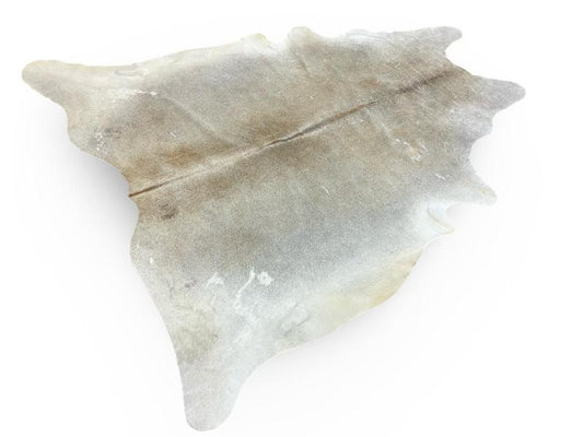 Light grey cowhide with brown spine