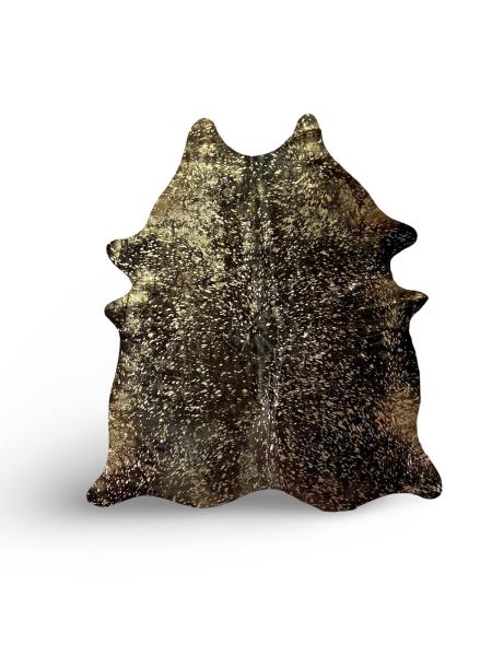 Black cowhide with gold metallic