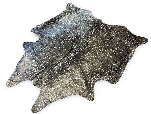 Black cowhide with silver metalic