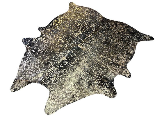 Black cowhide with gold metalic