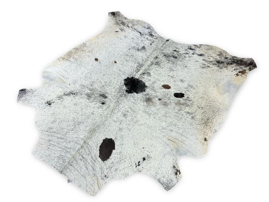 Nguni type cowhide, white cowhide with black speckled spots