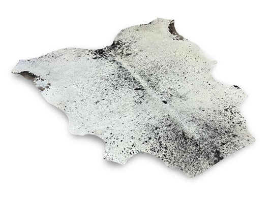 Nguni type cowhide, white with black speckled spots