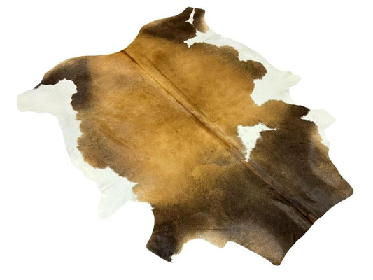 Nguni type cowhide,Light brown with dark brown neck and white sides