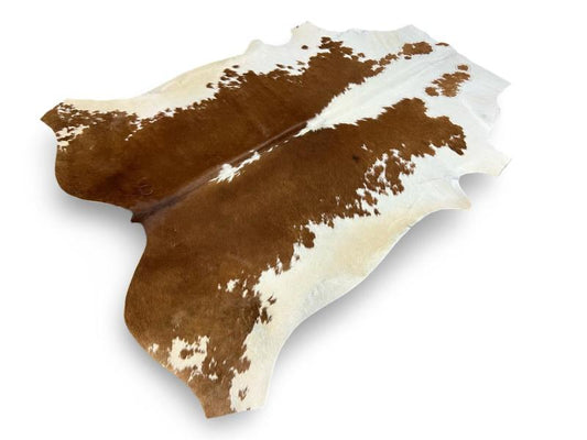 Nguni type cowhide,dark brown with white centre neck and sides