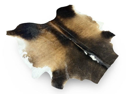 Nguni type cowhide,dark dunn color cowhide with light dunn centre and white sides
