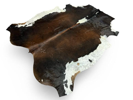 Nguni type cowhide,black with dark brown and white spine and sides