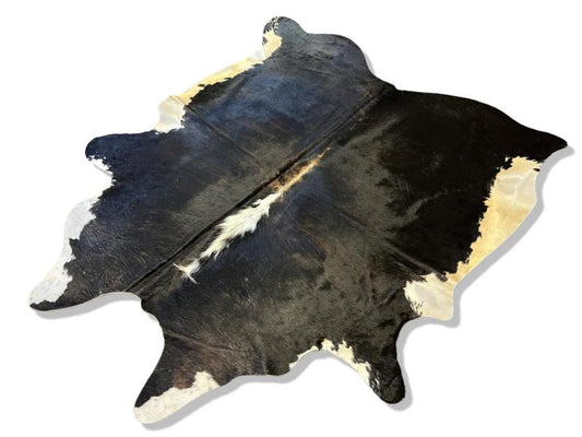 Tri color cowhide with white sides and neck